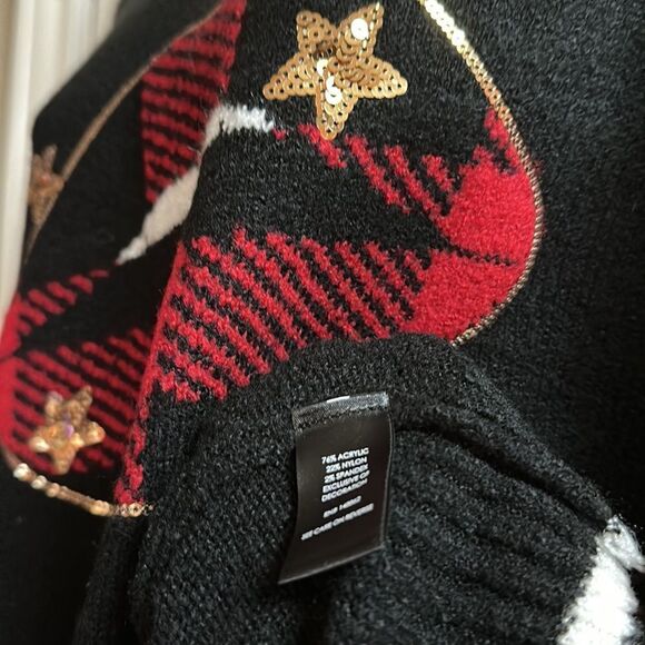 TORRID Star Lips Buffalo Plaid Pullover Sweater Crew Neck Plus Size Holiday NWT - Picture 9 of 13